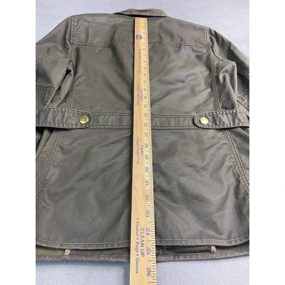 J‎ Crew Jacket Womens Medium Green Waxed The Downtown Outdoors Military Grunge